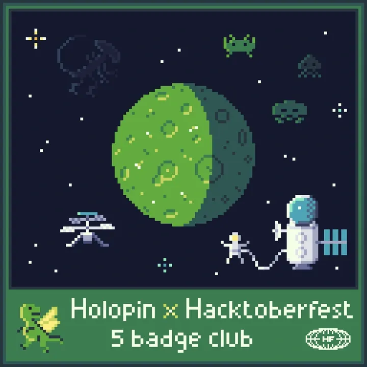 Holopin x Hacktoberfest: 5 Badge Club